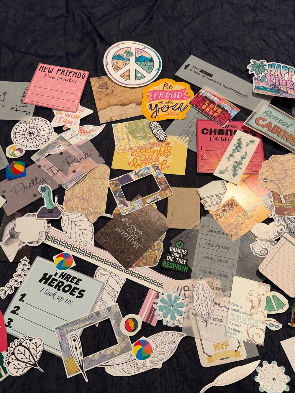 Sticker lot #7 - Decorative Stickers, journaling cards, rub-ons and - decals